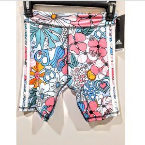 Adidas Originals All Over Print Bike Shorts Clear Sky Girl's Size L(14) *New*
